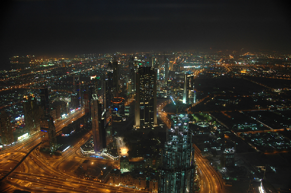 View from Burj Khalifa at night